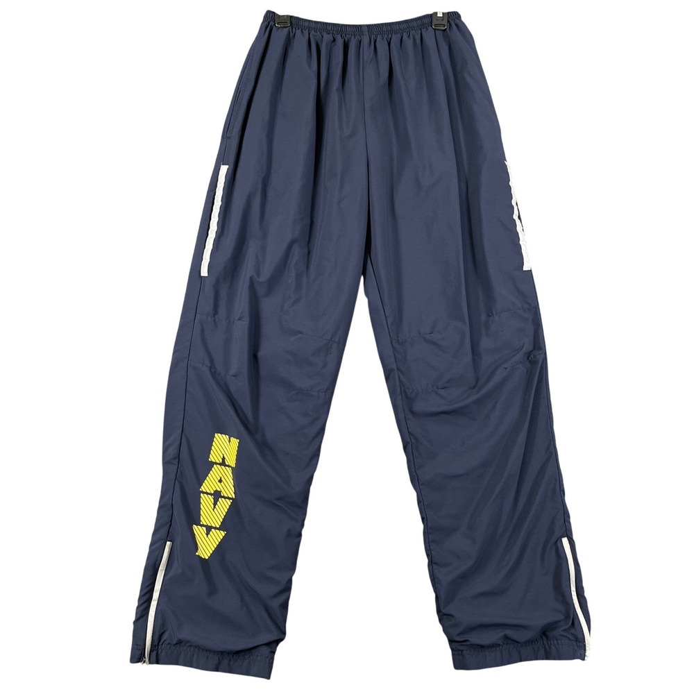US Navy Military Issue Track Pants Mens M Navy Blue Reflective Athletic Training